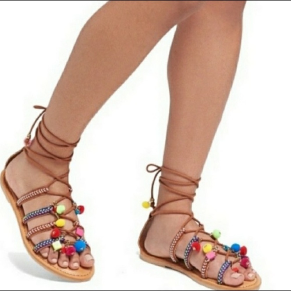 Mossimo Kayla Gladiator Pom Pom sandals